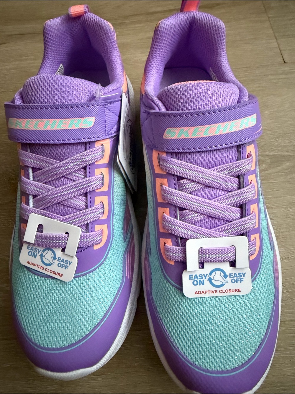 Skechers GirlsLightweight Easy On Adaptive Closure SZ 3 Sneakers Purple Pink NWT - Picture 3 of 7